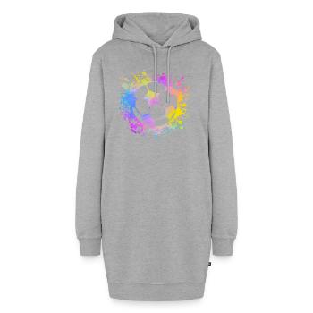 Fußball Ball Aquarell Trainer Fußball - Hoodie-Kleid - Grau meliert - Vorne