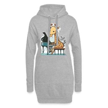 Grand talent - Sweat-shirt à capuche long Femme - gris chiné - Devant