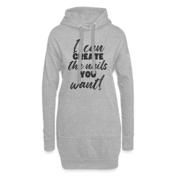 Je crée les ongles que vous voulez manucure - Sweat-shirt à capuche long Femme - gris chiné - Devant