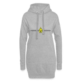 Logo du casque Spartan - Sweat-shirt à capuche long Femme - gris chiné - Devant