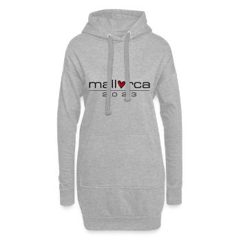 Majorque 2023 Coeur - Sweat-shirt à capuche long Femme - gris chiné - Devant