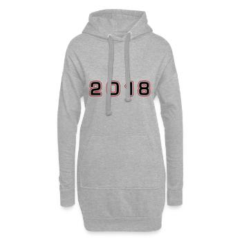 Numéro de l’année 2018 - Sweat-shirt à capuche long Femme - gris chiné - Devant