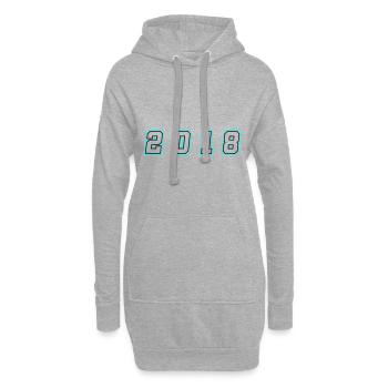 Numéro de l’année 2018 - Sweat-shirt à capuche long Femme - gris chiné - Devant
