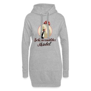 Schwarzwälder Bollenhut Mädel - Hoodie-Kleid - Grau meliert - Vorne
