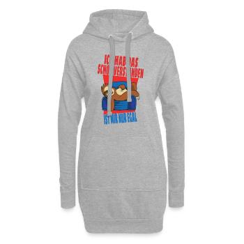 Faultier Spruch Humor Sarkasmus Ironie Geschenk - Hoodie-Kleid - Grau meliert - Vorne
