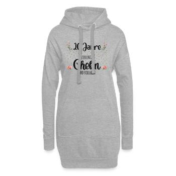 20 Jahre Jubiläum Chefin - Hoodie-Kleid - Grau meliert - Vorne