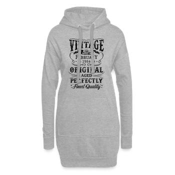 Vintage Made In 1954 Baujahr Februar 1954 Geboren - Hoodie-Kleid - Grau meliert - Vorne