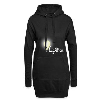 Lumière à l’ampoule - Sweat-shirt à capuche long Femme - noir - Devant