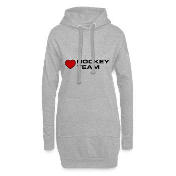 Cœur d’équipe de hockey - Sweat-shirt à capuche long Femme - gris chiné - Devant