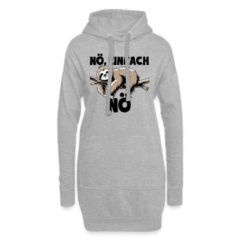 Faultier Nö, einfach Nö - Nein einfach nein Spruch - Hoodie-Kleid - Grau meliert - Vorne