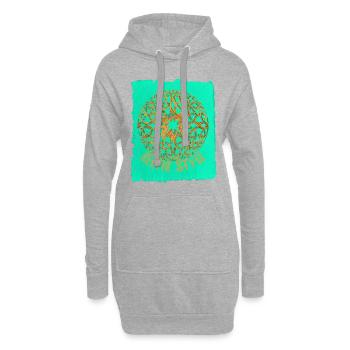 Nœud celtique 18 E 95 - Sweat-shirt à capuche long Femme - gris chiné - Devant
