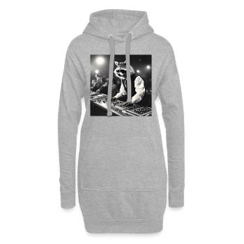 raton laveur / animal / photo / sauvage / drôle / voleur - Sweat-shirt à capuche long Femme - gris chiné - Devant