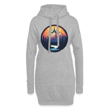 Berge Kompass - Hoodie-Kleid - Grau meliert - Vorne