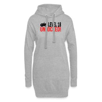 level 18 - Sweat-shirt à capuche long Femme - gris chiné - Devant