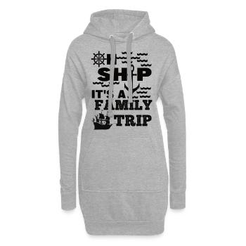 Family ship trip - Hoodie-Kleid - Grau meliert - Vorne