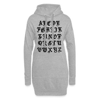 Alphabet - Hoodie-Kleid - Grau meliert - Vorne
