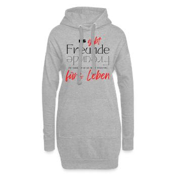 Beste Freunde FREUND Kumpel Kumpels - Hoodie-Kleid - Grau meliert - Vorne