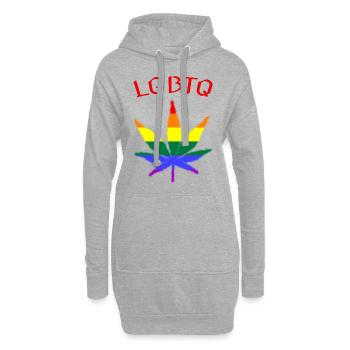 lgbtq - Hoodie-Kleid - Grau meliert - Vorne