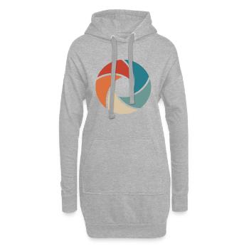 appareil photo - Sweat-shirt à capuche long Femme - gris chiné - Devant