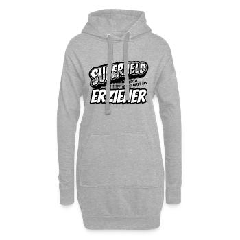 Superheld, clever getarnt als Erzieher - Hoodie-Kleid - Grau meliert - Vorne