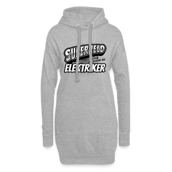 Superheld, clever getarnt als Elektriker - Hoodie-Kleid - Grau meliert - Vorne