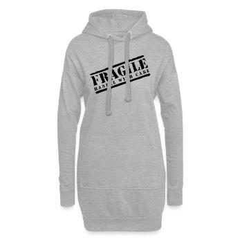 Fragile handle with care - Hoodie-Kleid - Grau meliert - Vorne