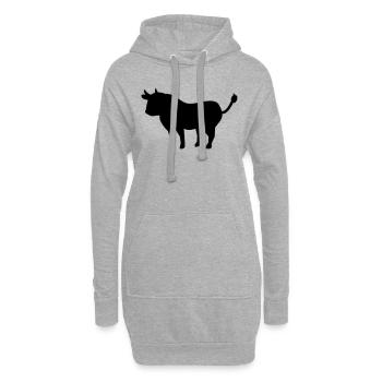 Stier - Hoodie-Kleid - Grau meliert - Vorne