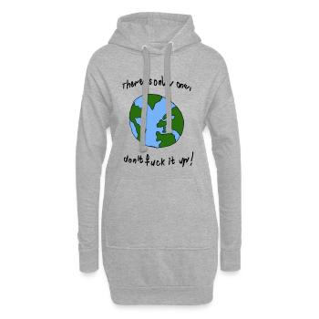 Original Kinderzeichnung - Save the Planet T-Shirt - Hoodie-Kleid - Grau meliert - Vorne