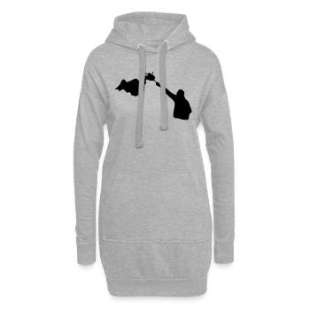 Bengalisches Feuer - Hoodie-Kleid - Grau meliert - Vorne