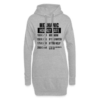 Mécanicien, artisan, plombier, salaire - Sweat-shirt à capuche long Femme - gris chiné - Devant