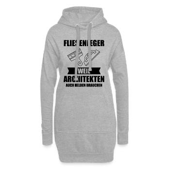 Fliesenleger Plattenleger Fliesen Leger Geschenk - Hoodie-Kleid - Grau meliert - Vorne