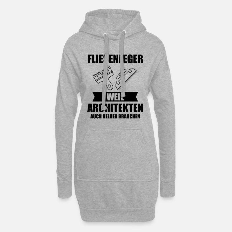 Fliesenleger Plattenleger Fliesen Leger Geschenk - Hoodie-Kleid - Grau meliert