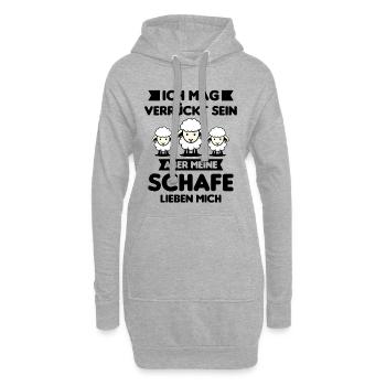 Schäfer Schaf Schafe Hirte Spruch Geschenk - Hoodie-Kleid - Grau meliert - Vorne