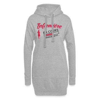 Infirmière en cours Future infirmière - Sweat-shirt à capuche long Femme - gris chiné - Devant