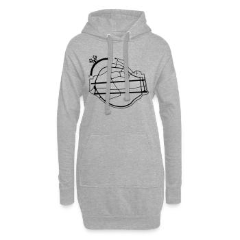 Tempelhofer Feld Berlin - Hoodie-Kleid - Grau meliert - Vorne