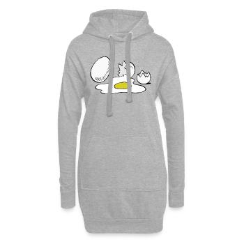 Eier,Ei,kaputt - Hoodie-Kleid - Grau meliert - Vorne
