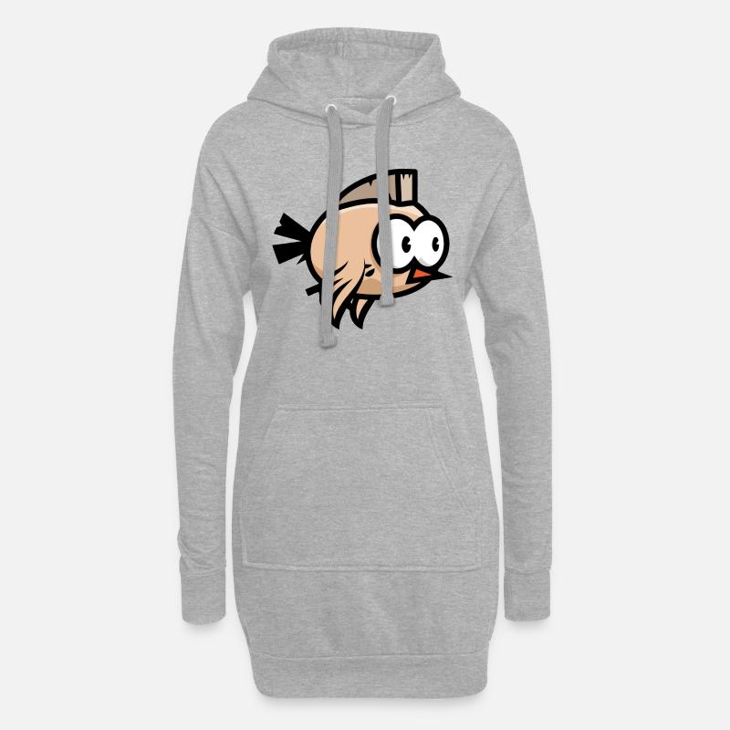 Vogle,punk,tier,comic - Hoodie-Kleid - Grau meliert