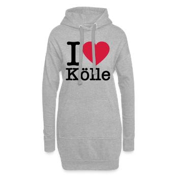 J'aime Cologne - Kölle - Colonia - Sweat-shirt à capuche long Femme - gris chiné - Devant
