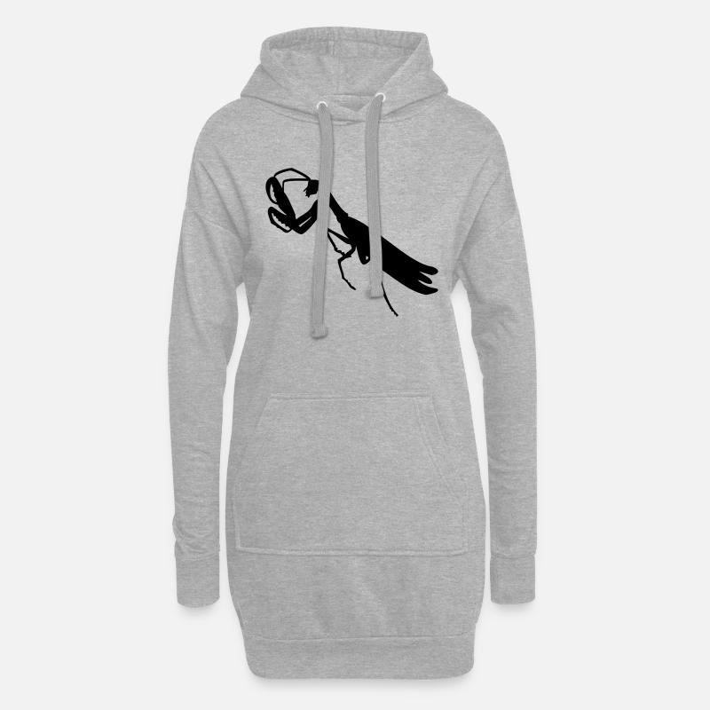 Gottesanbeterin / mantis (1c) - Hoodie-Kleid - Grau meliert