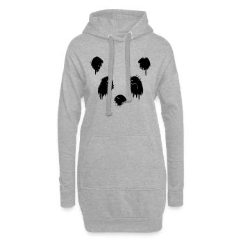 trauriger Panda - Hoodie-Kleid - Grau meliert - Vorne