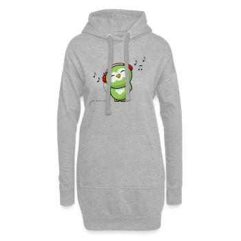 Kleine Musik Eule - Kawaii Bruder Schwester Eulen - Hoodie-Kleid - Grau meliert - Vorne