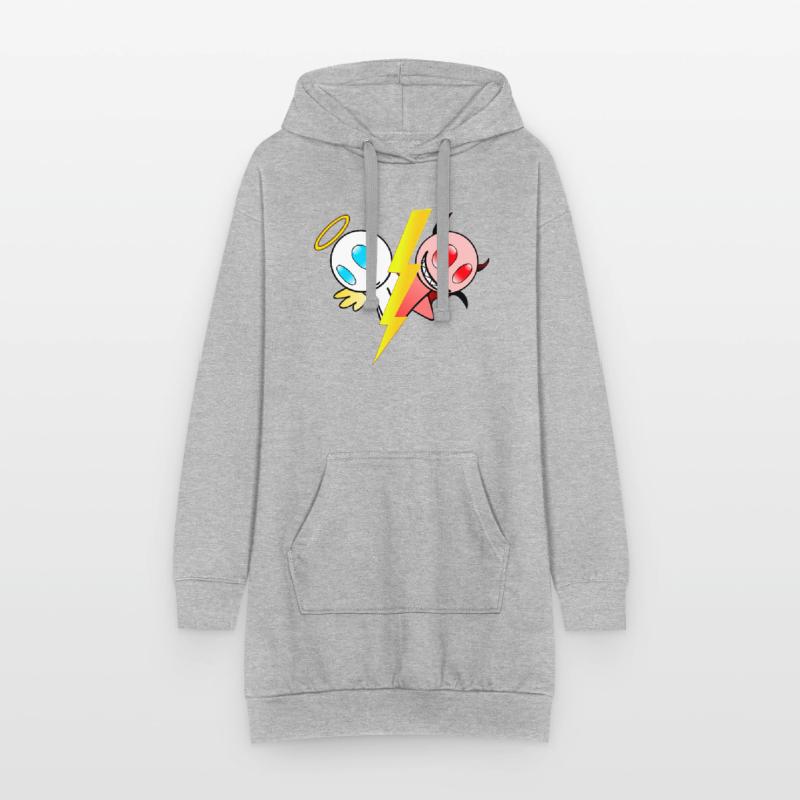 Engel oder Teufel. Gut oder böse. Lieb oder frech Hoodie-Kleid