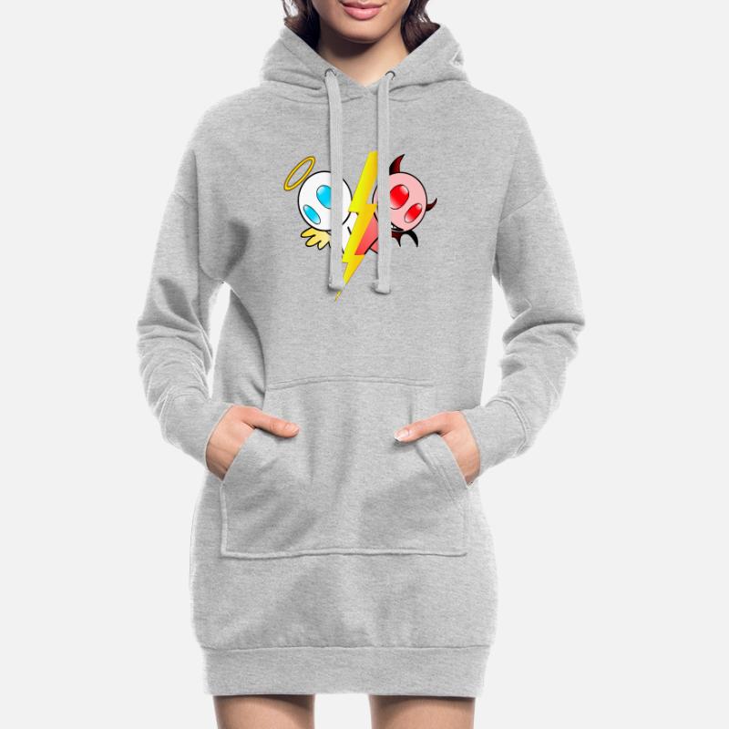 Engel oder Teufel. Gut oder böse. Lieb oder frech Hoodie-Kleid