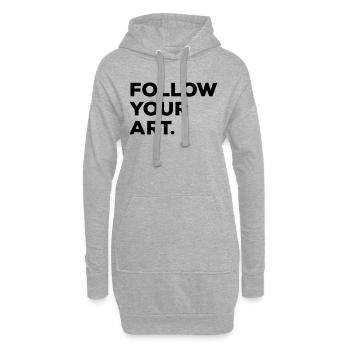 Follow your art - Hoodie-Kleid - Grau meliert - Vorne