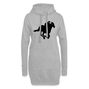 Jockey - Course de chevaux - Sweat-shirt à capuche long Femme - gris chiné - Devant