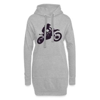 Motorcross - Hoodie-Kleid - Grau meliert - Vorne