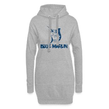 Pêcheurs - Pêche - Blue Marlin - Cadeau - Sweat-shirt à capuche long Femme - gris chiné - Devant