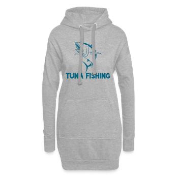 Angler - Angelsport - Thunfisch - Geschenk - Hoodie-Kleid - Grau meliert - Vorne