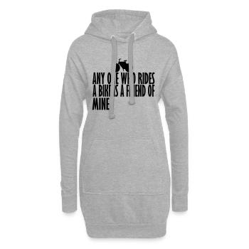 Jeder, der Fahrrad fährt - Hoodie-Kleid - Grau meliert - Vorne