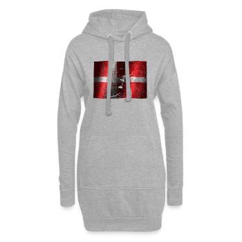 Danemark drapeau cool vintage utilisé sport look - Sweat-shirt à capuche long Femme - gris chiné - Devant